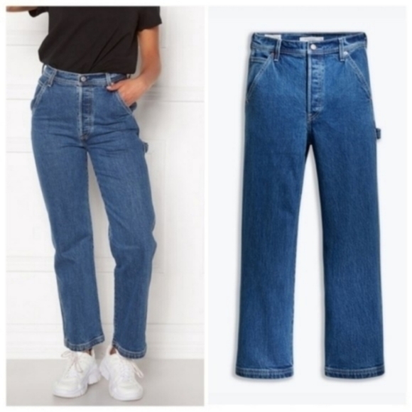 Levi's Ribcage Ankle Utility Straight Leg Jeans Nine to Five High Rise - Picture 14 of 16